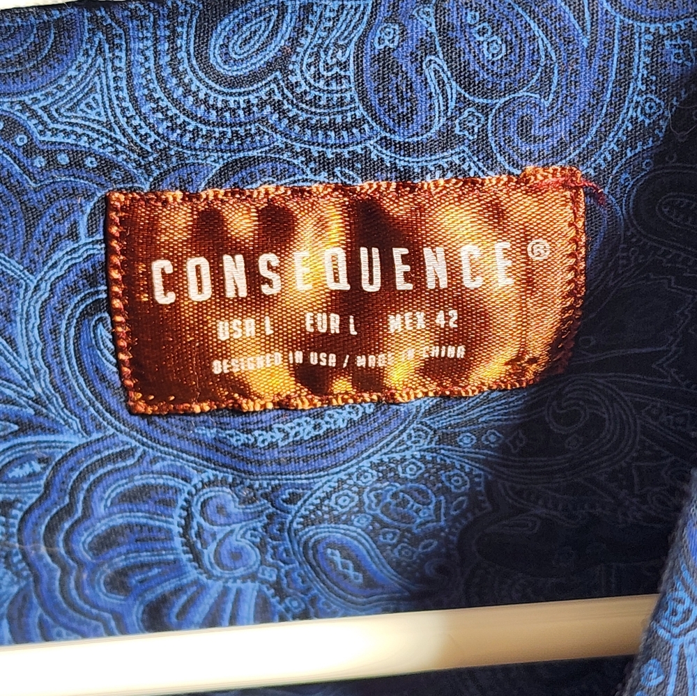 Men's Blue Patterned Shirt Consequence - image 6